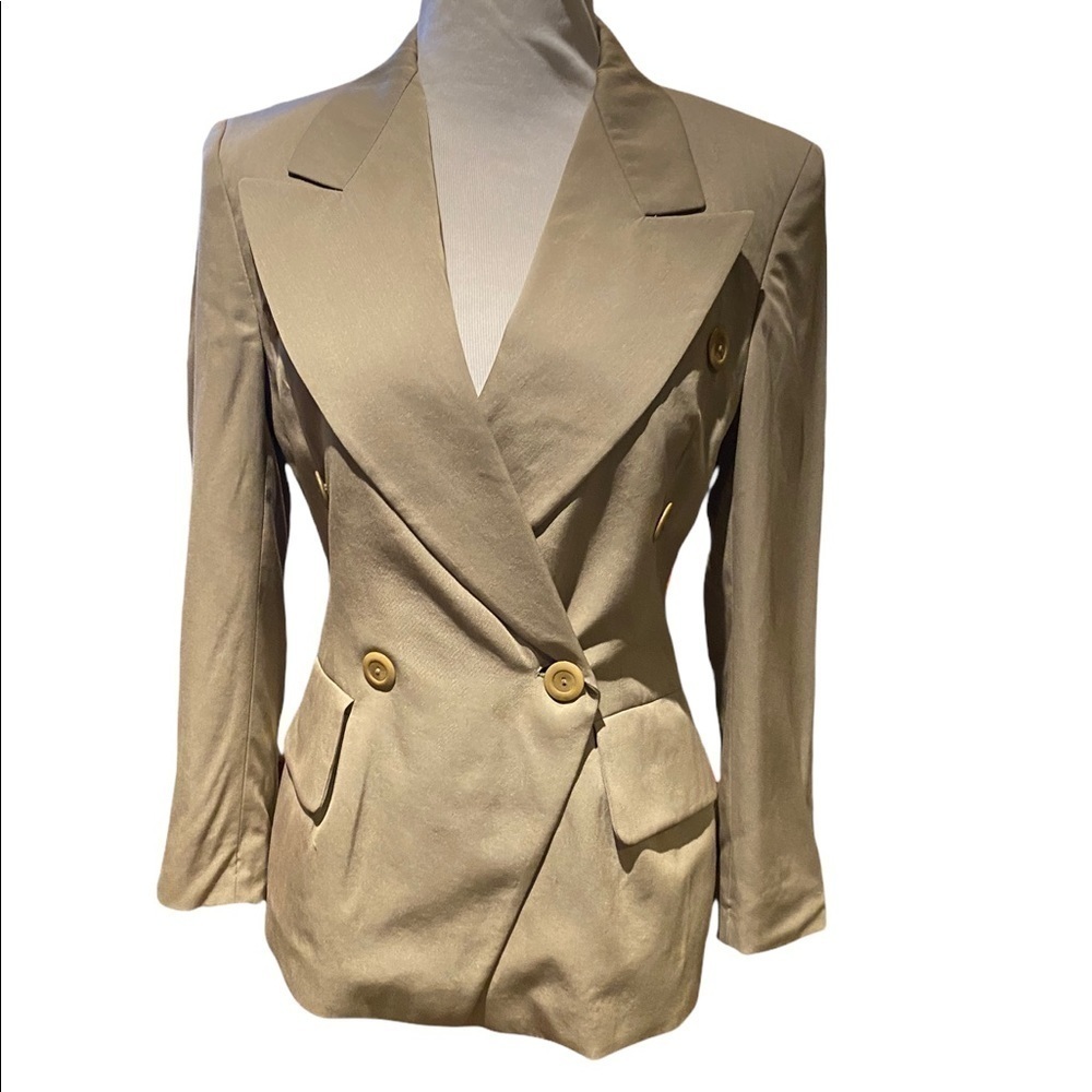 Vintage ESCADA Sz 34 Margaretha Ley Wool Blend Blazer Double Breasted